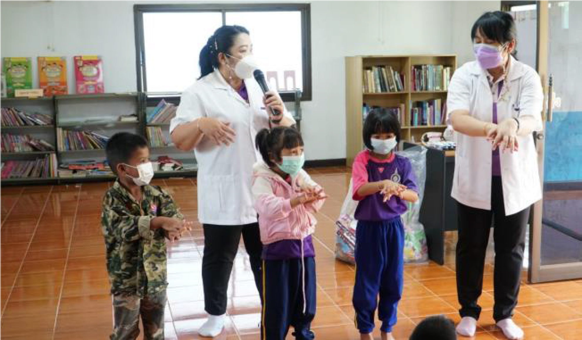PCMC volunteers provided knowledge on hand hygiene and tooth brushing techniques for the secondary and elementary school students.